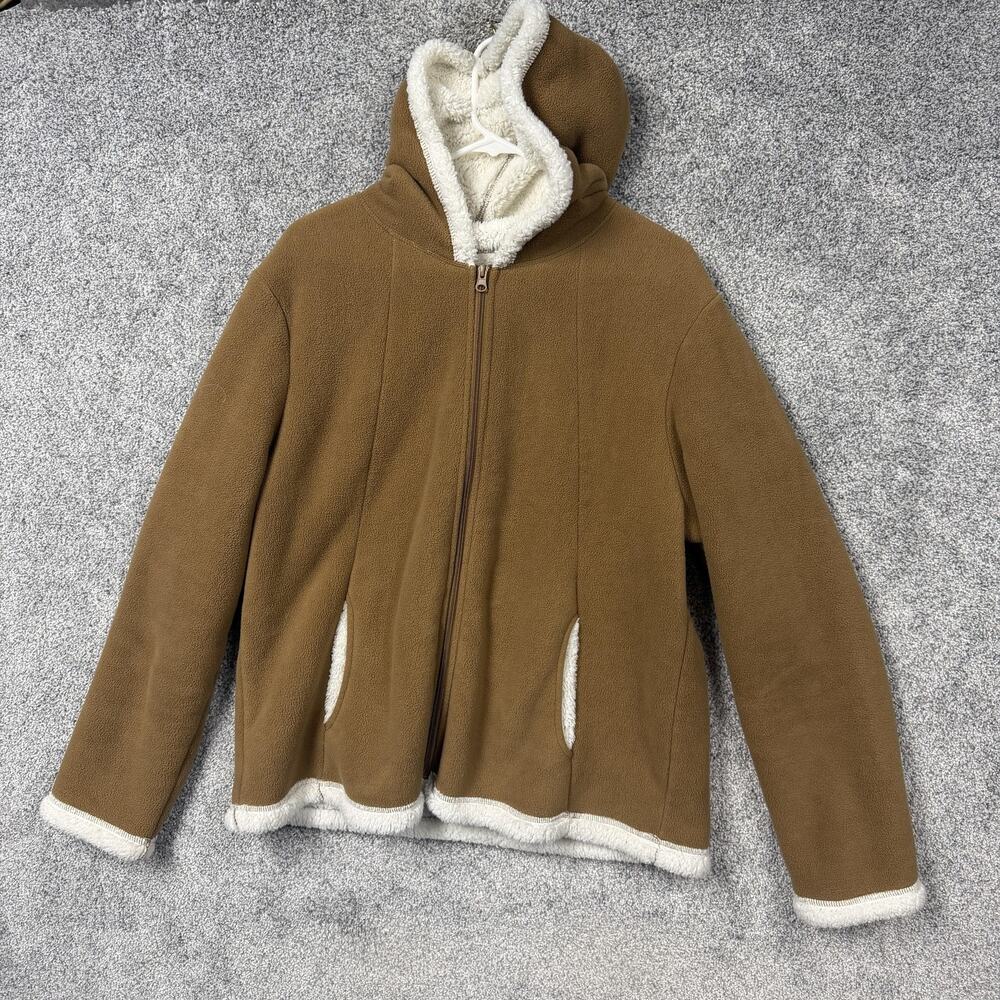 Faded Glory Jacket XL Granola Girl Fleece Tan Cabincore Urban Gorpcore Hygge